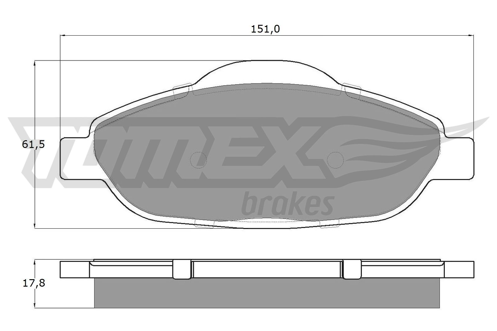 Sada brzdových platničiek kotúčovej brzdy TOMEX Brakes